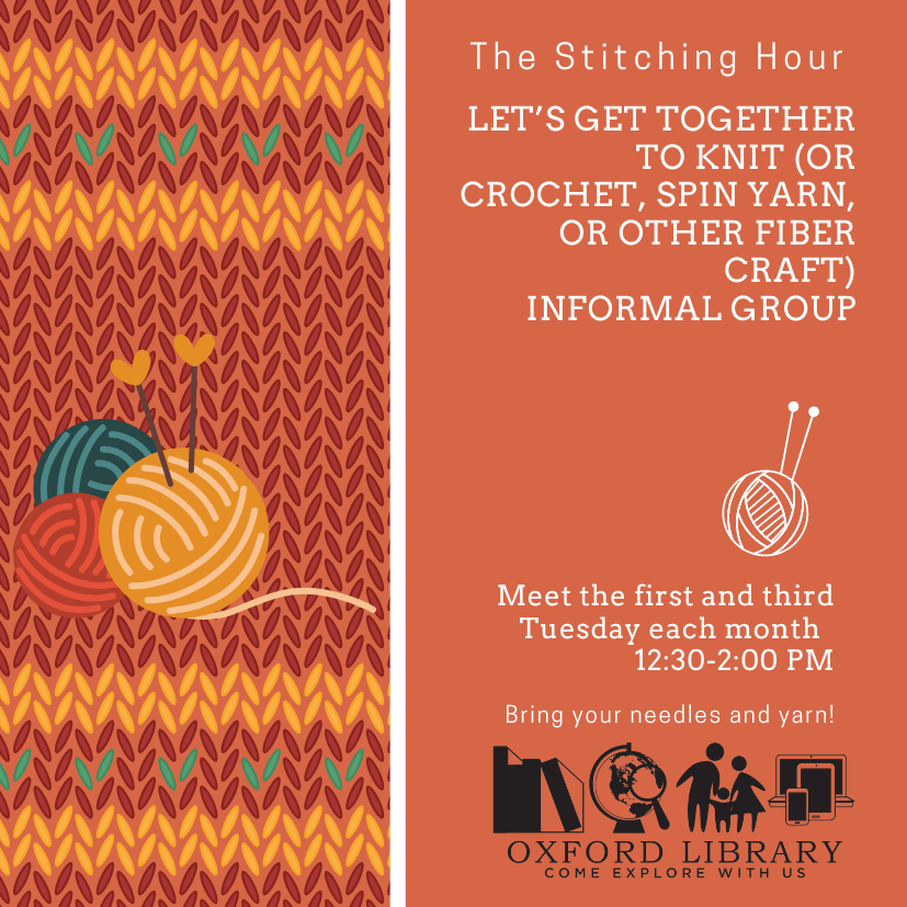  In-Person Storytime. Mondays and Wednesdays at 10:30am. Join us for books, songs, and more at Oxford Library! Registration required. 